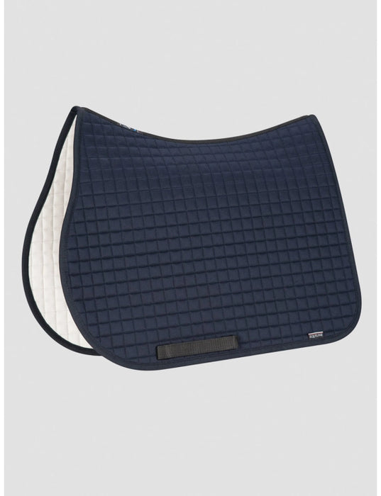 Equiline Tapis de selle pour cheval, modèle CSO marine quadro. style chic et classique pour ce tapis très technique qui apporte un grand confort à votre cheval.