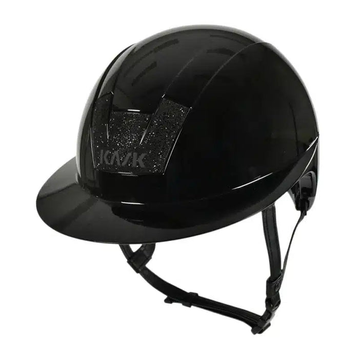 Kask Kooki Lady Swarovski à strass pour cavalière. Modèle noir blak Shine