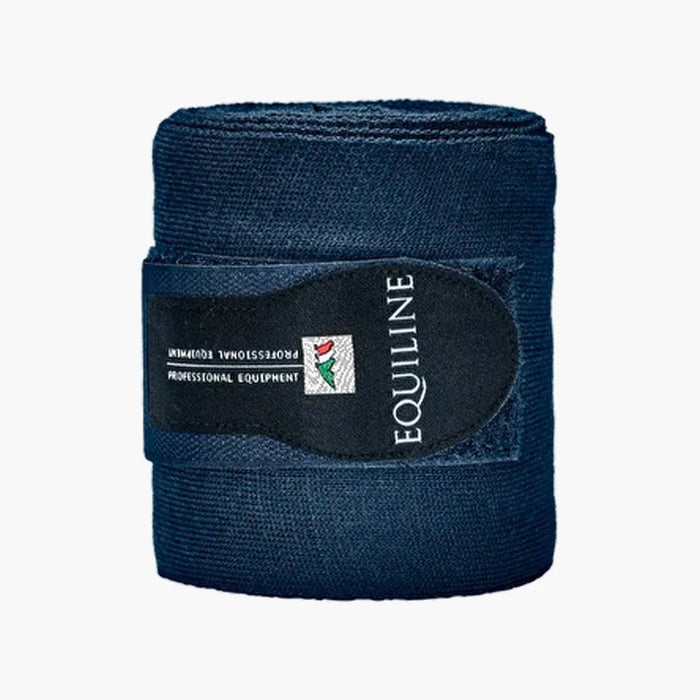 Equiline bande de repos en maille, résistante et légèrement élastique pour la récupération des tendons du cheval. couleur Bleu marine. Vendue par Fouilhoux Fontainebleau.