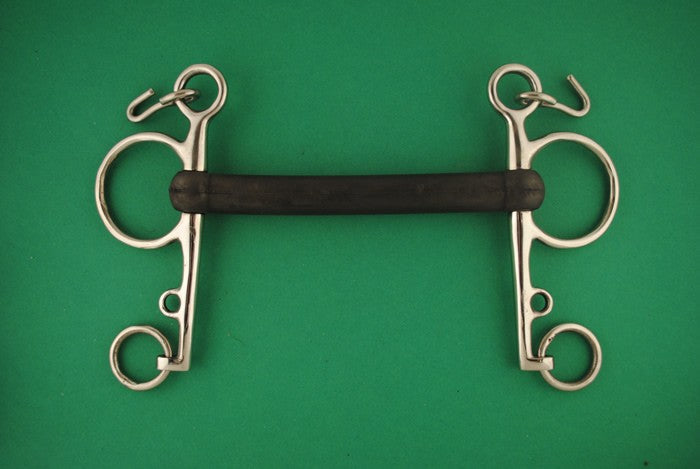 Mors pelham inox caoutchouc souple grandes branches