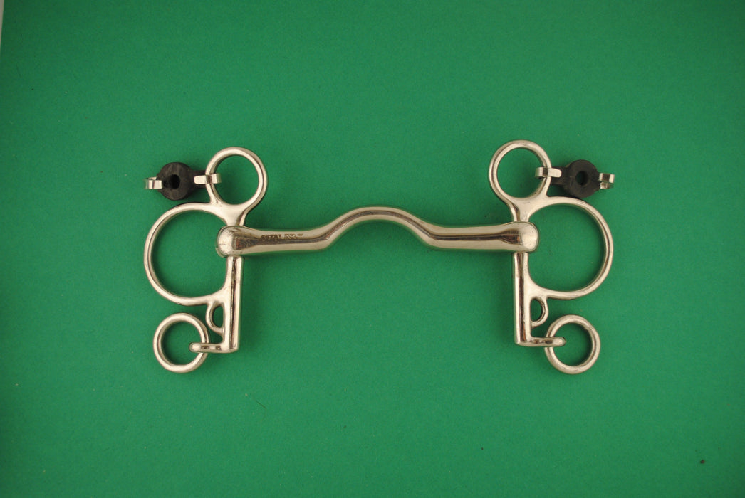 Mors pelham inox droit à passage de langue pts branches