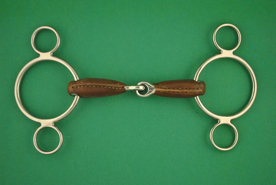 Mors reglable gros canon creux emballé cuir