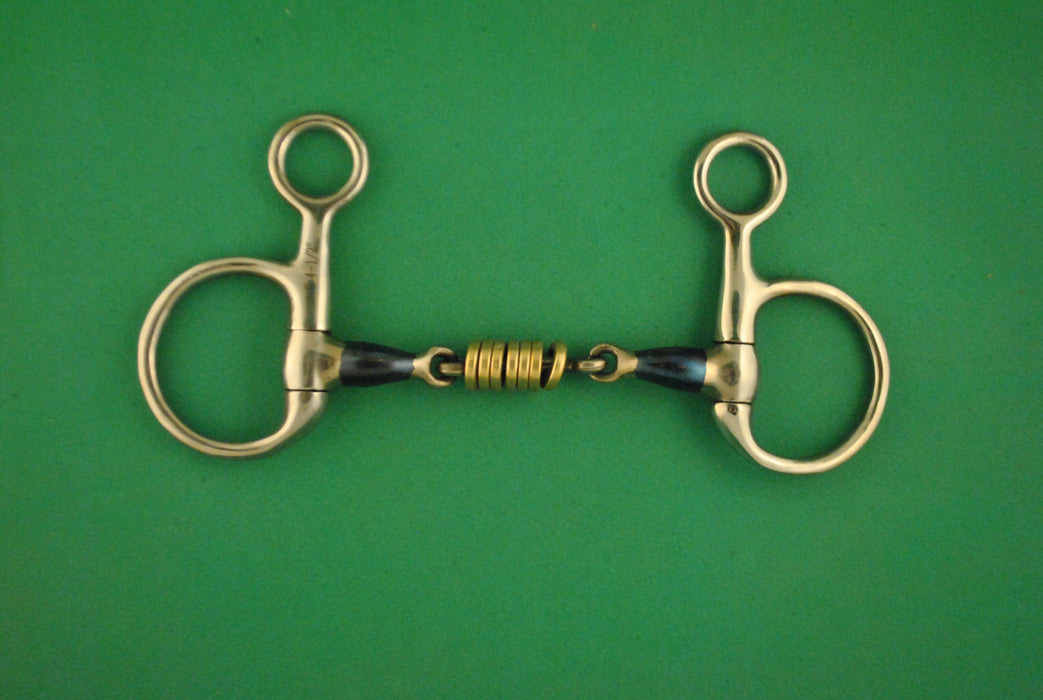 Mors baucher acier bleu double brisure rouleaux en laiton