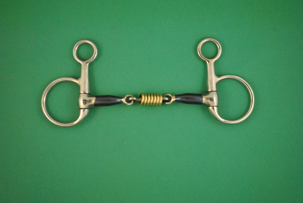 Mors baucher Bleue Steel double brisure à rouleaux laiton