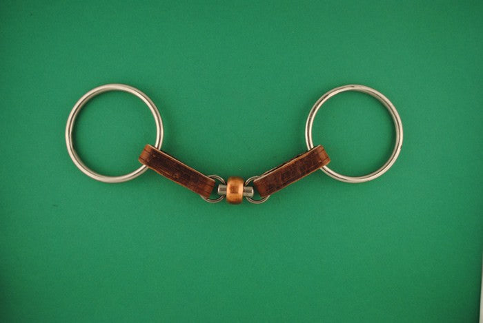 Mors dble brisure cuir chrome sur nylon à roulette cuivre (la sellette)