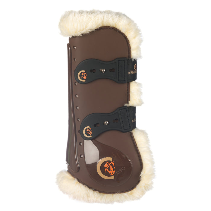 Kentucky Horsewear guêtre marron doublée mouton pour chevaux.