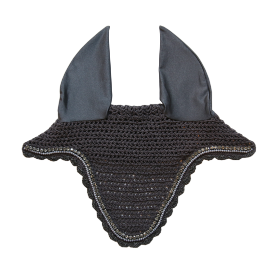 Bonnet kentucky pour chevaux anti mouche. Noir