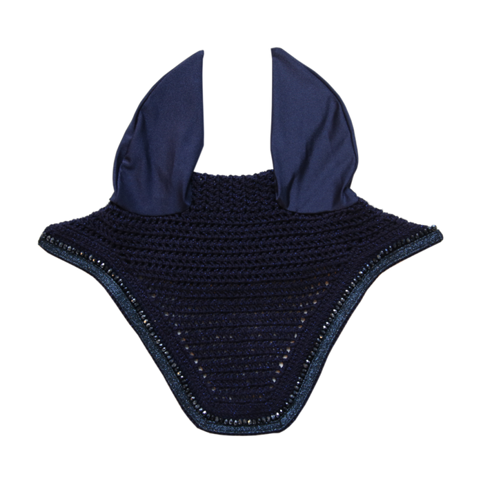KENTUCKY - Bonnet Wellington Glitter Band - couleur Marine. En crochet. Elégant pour votre cheval en concours de CSO. Vendu par sellerie Fouilhoux Fontainebleau