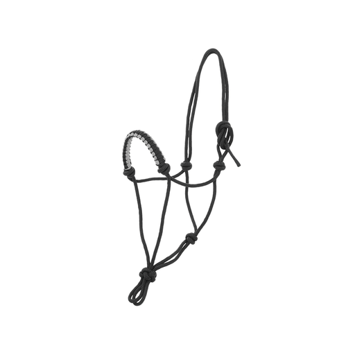 Licol pour cheval, éthologique léger , en corde tressée par Lami Cell. Couleur noire. vendu chez Fouilhoux fontainebleau. 