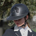 Casque d'équitation Flex On Armet Angel dark mat noir uni pour femme, vendu par Fouilhoux Fontainebleau. Visière polo. 