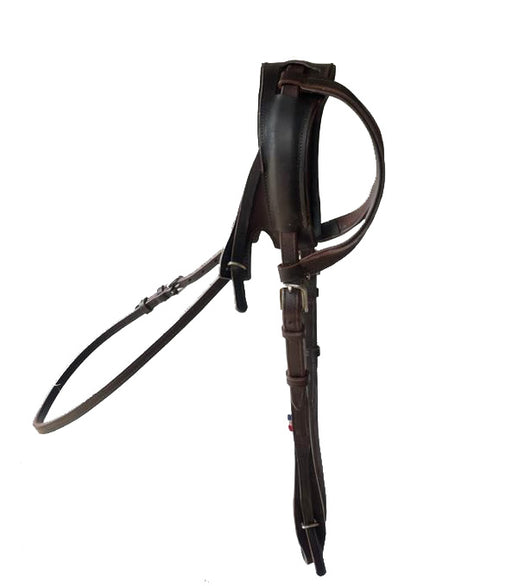 Forme épurée et ergonomique pour ce bridon de GBS par Grégory Cottard. Sans Muserolle. Têtières amovibles. Vendu par Fouilhoux. 