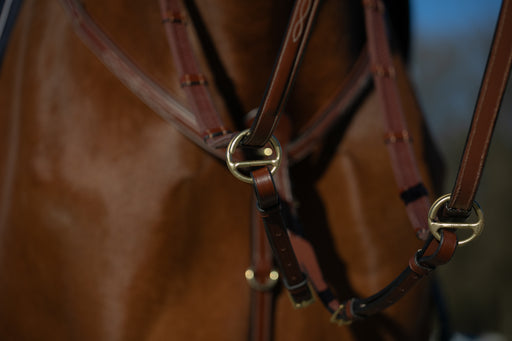 renes en tissus avec arrtoires, taille cheval. Par HVN. Couleur noir. FInitons cuir surpiqués. Vendues par Fouilhoux Fontainebleau