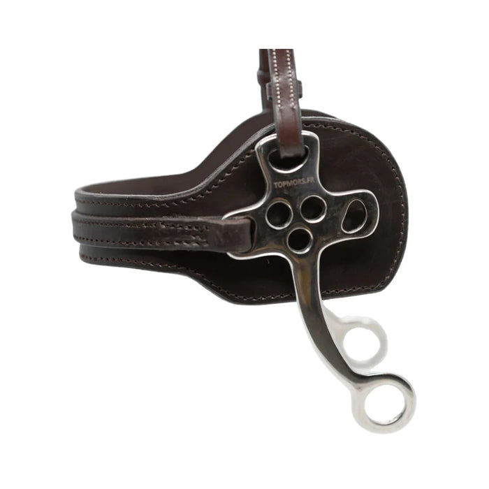 Hackamore cuir petites branches plates inox