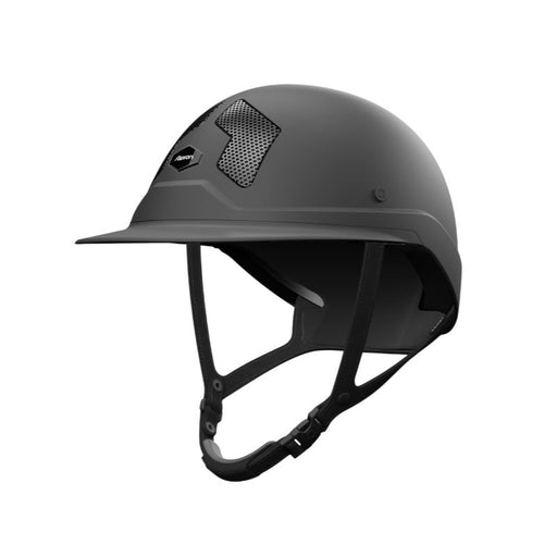 Casque d'équitation Harmet Flex on pour cavalier. Visière mixte. Model noir mat, jugulaire noire. Vendu par fouilhoux fontainebleau