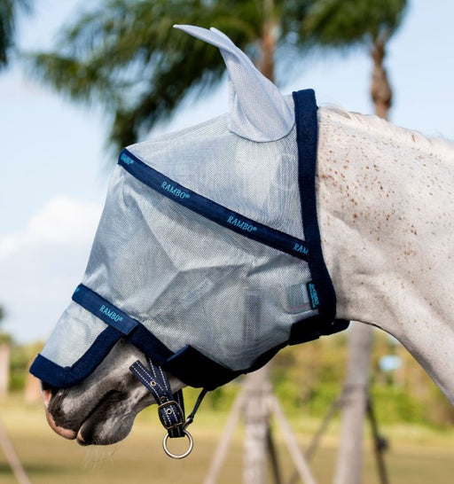 Masque Rambo Horseware anti mouche pour chevaux. Protège également des UV. vendu par Fouilhoux Fontainebleau