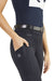 Ego7 culotte d'équitation legging pour cavalière, modèle CSO, couleur bleue marine vendu par Fouilhoux Fontainebleau. Grande poche pour téléphone portable. 