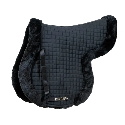 Kentucky Tapis de Hunter pour cheval. Noir en peau de mouton vegan. Idéal saut d'obstacle et concours de hunter. vendu par sellerie Fouilhoux.