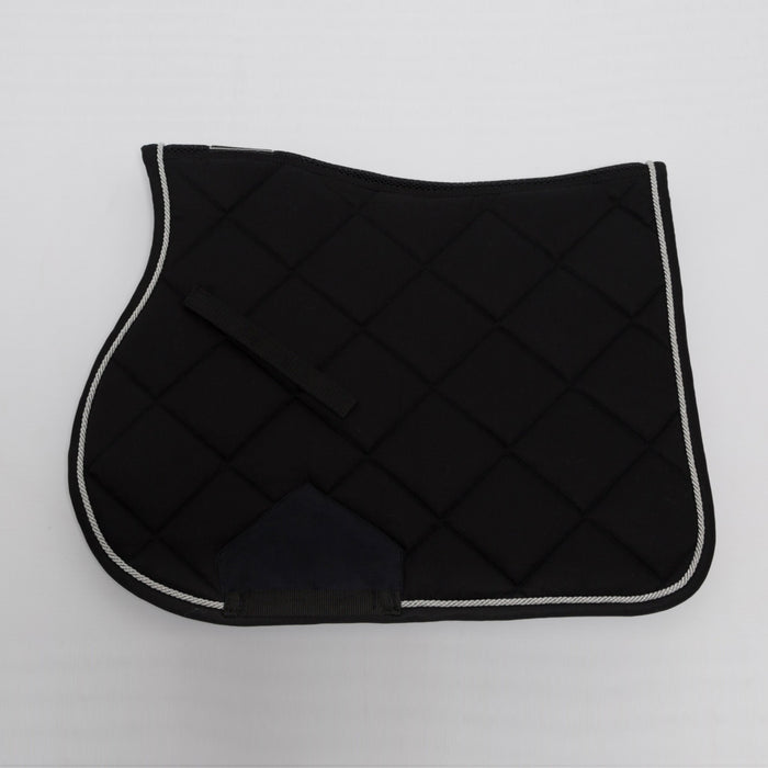 LAMI-CELL - Ensemble Diamond tapis noir élégant, liserai blanc argent 